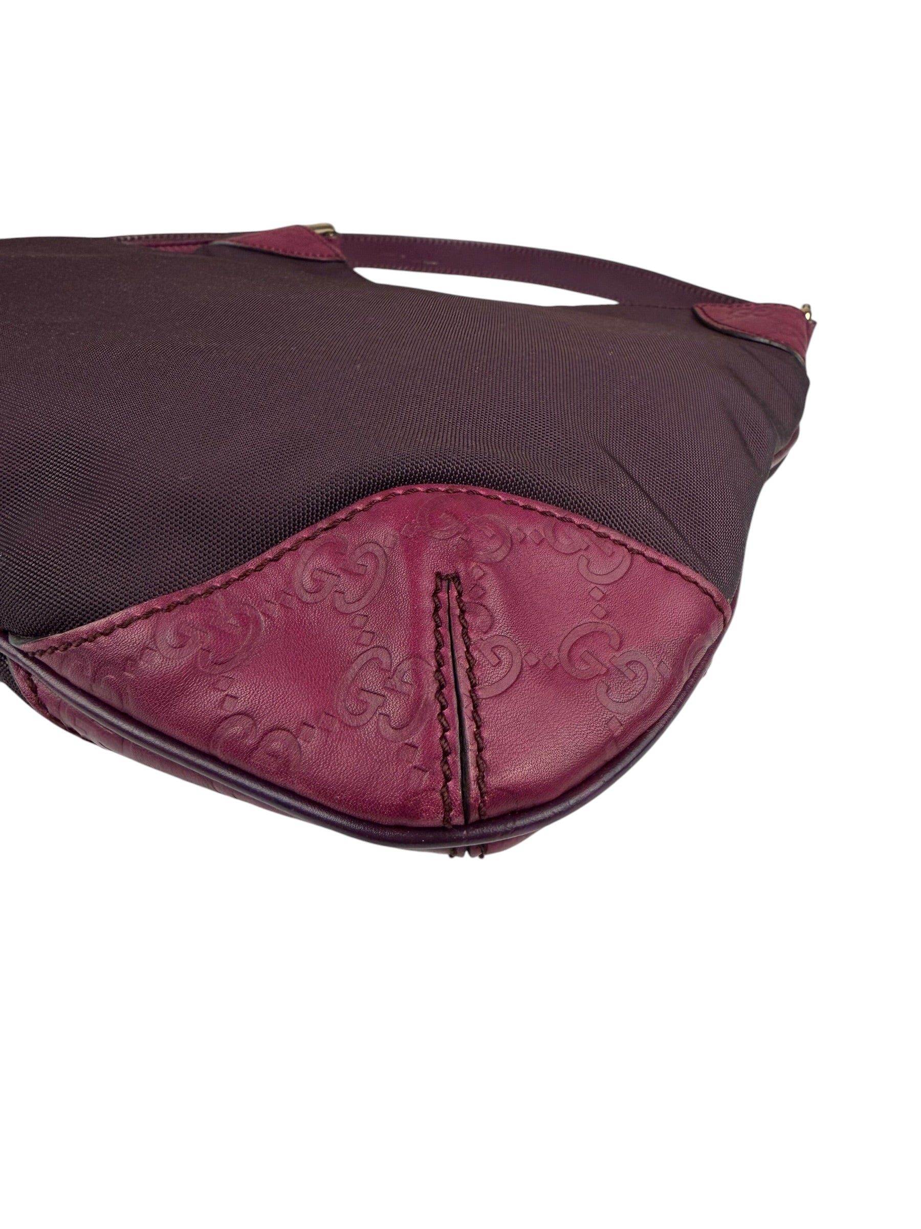 Gucci Vintage Purple Canvas Shoulder/Hobo Bag