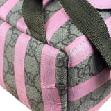 Gucci Pink Stripped Kids GG Supreme Canvas Backpack