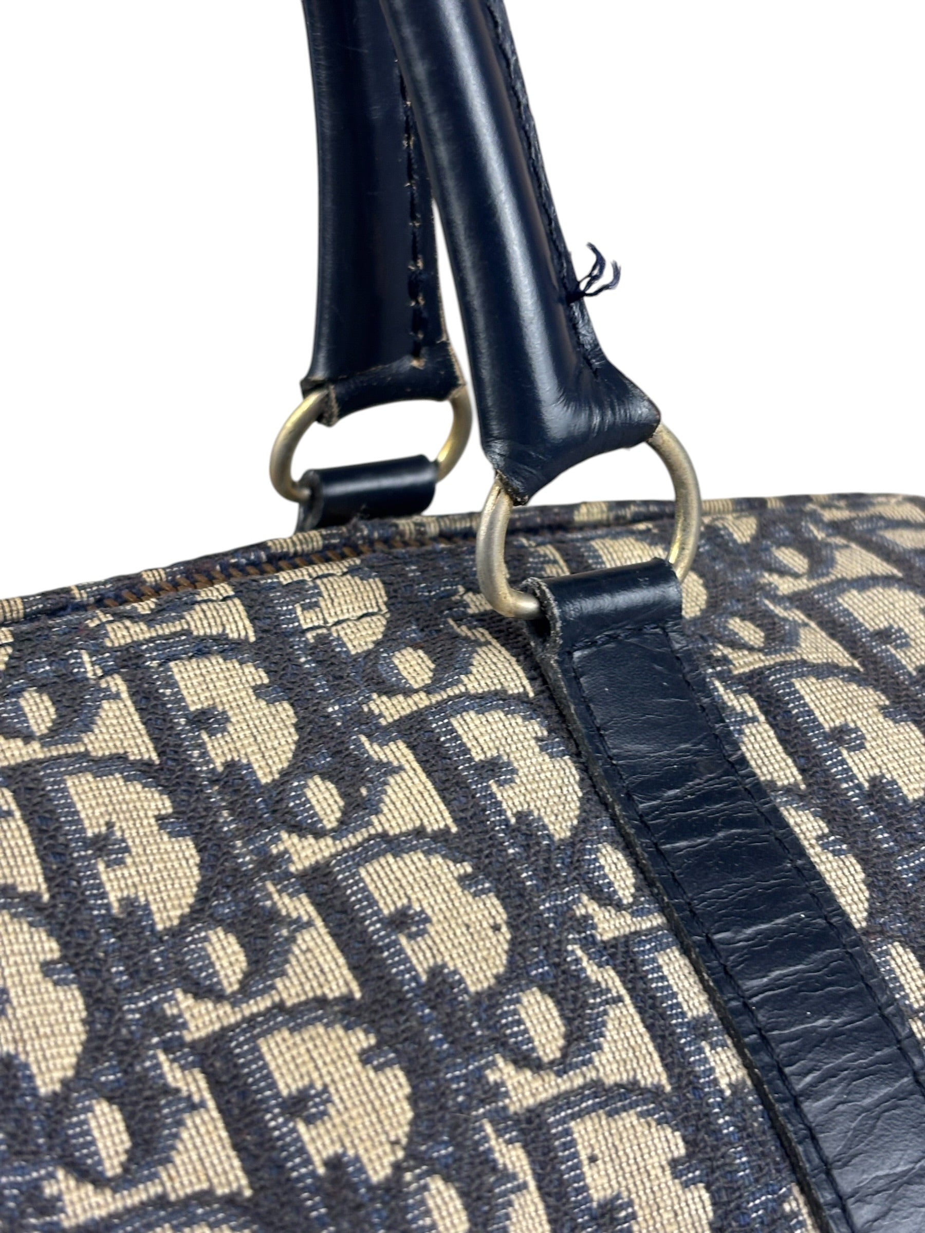Christian Dior Vintage Navy Blue Trotter Boston Bag