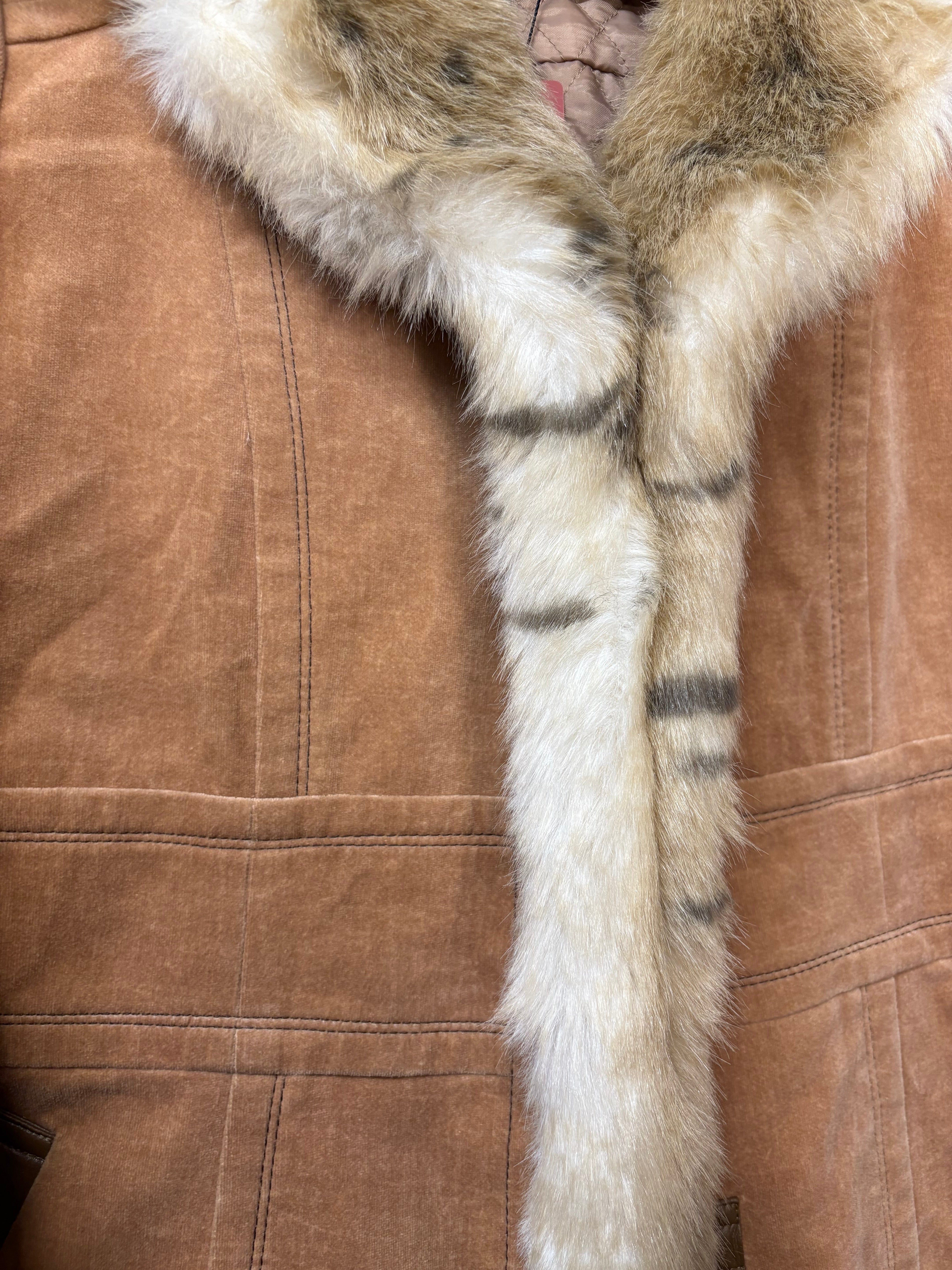 Burberry Corduroy Fur Lined Coat