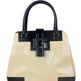 Gucci Cream/Beige Patent Leather Square Hand Bag