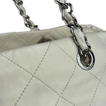 Chanel White Quilted Leather Gabrielle Shopping Tote 2010