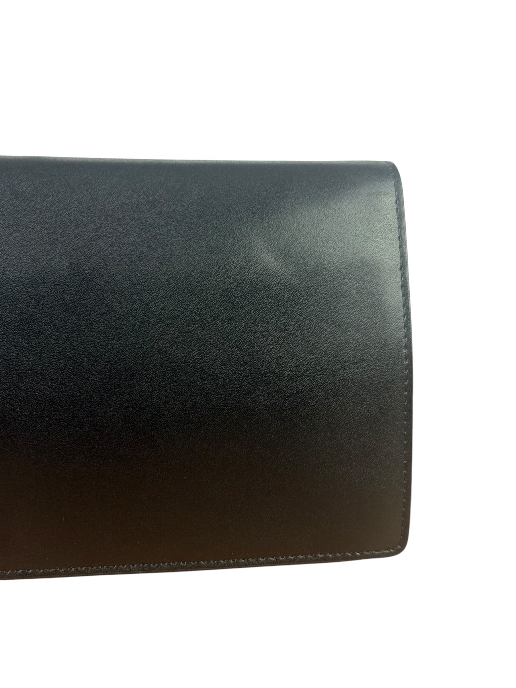 Fendi Black Leather Envelope Wallet On Chain