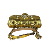 Gucci Gold GG Marmont Pearl Studded Mini Flap Bag