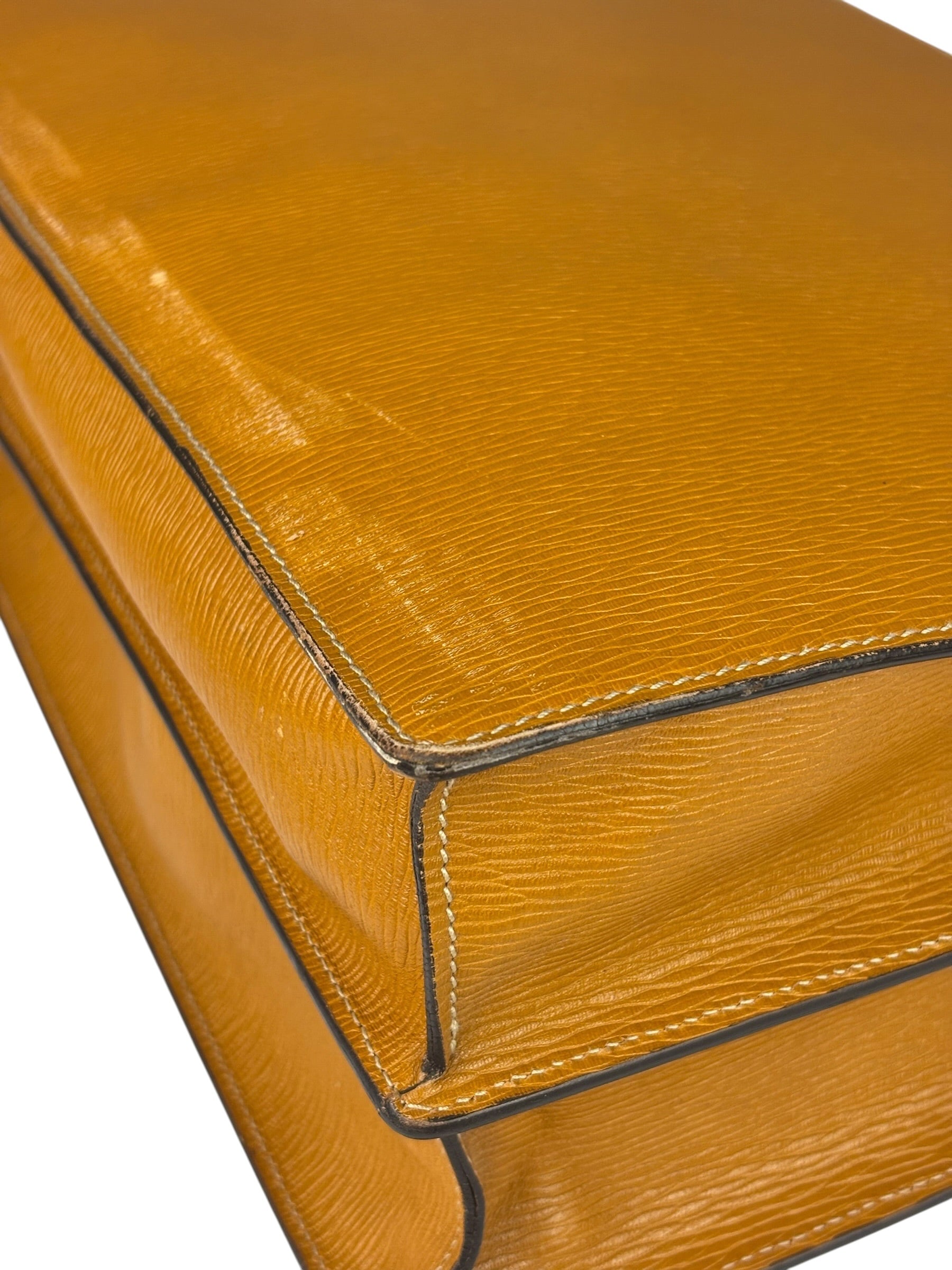 Salvatote Ferragamo Brown Leather Flap Briefcase