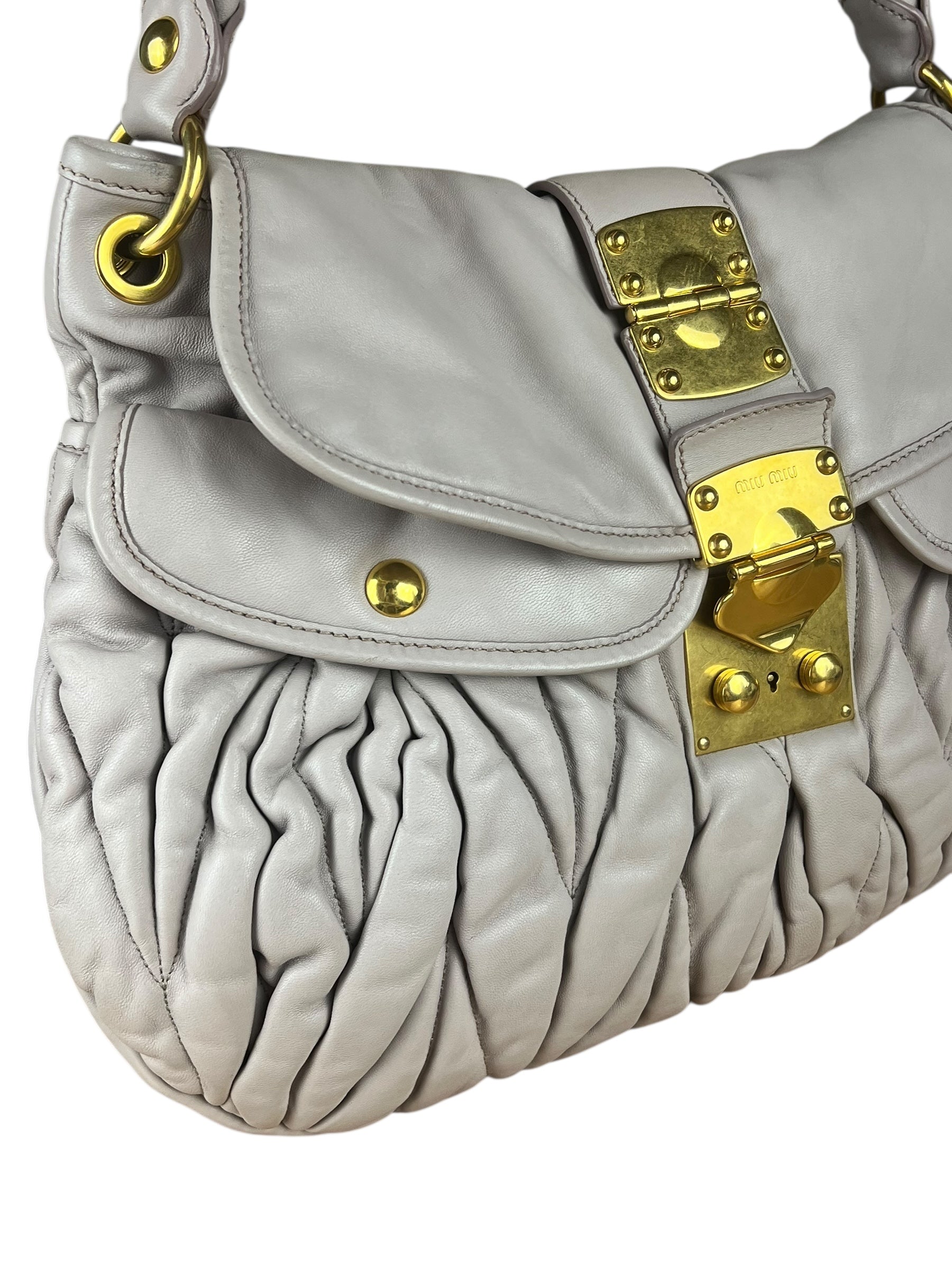Miu Miu Lilac Nappa Leather Shoulder Bag