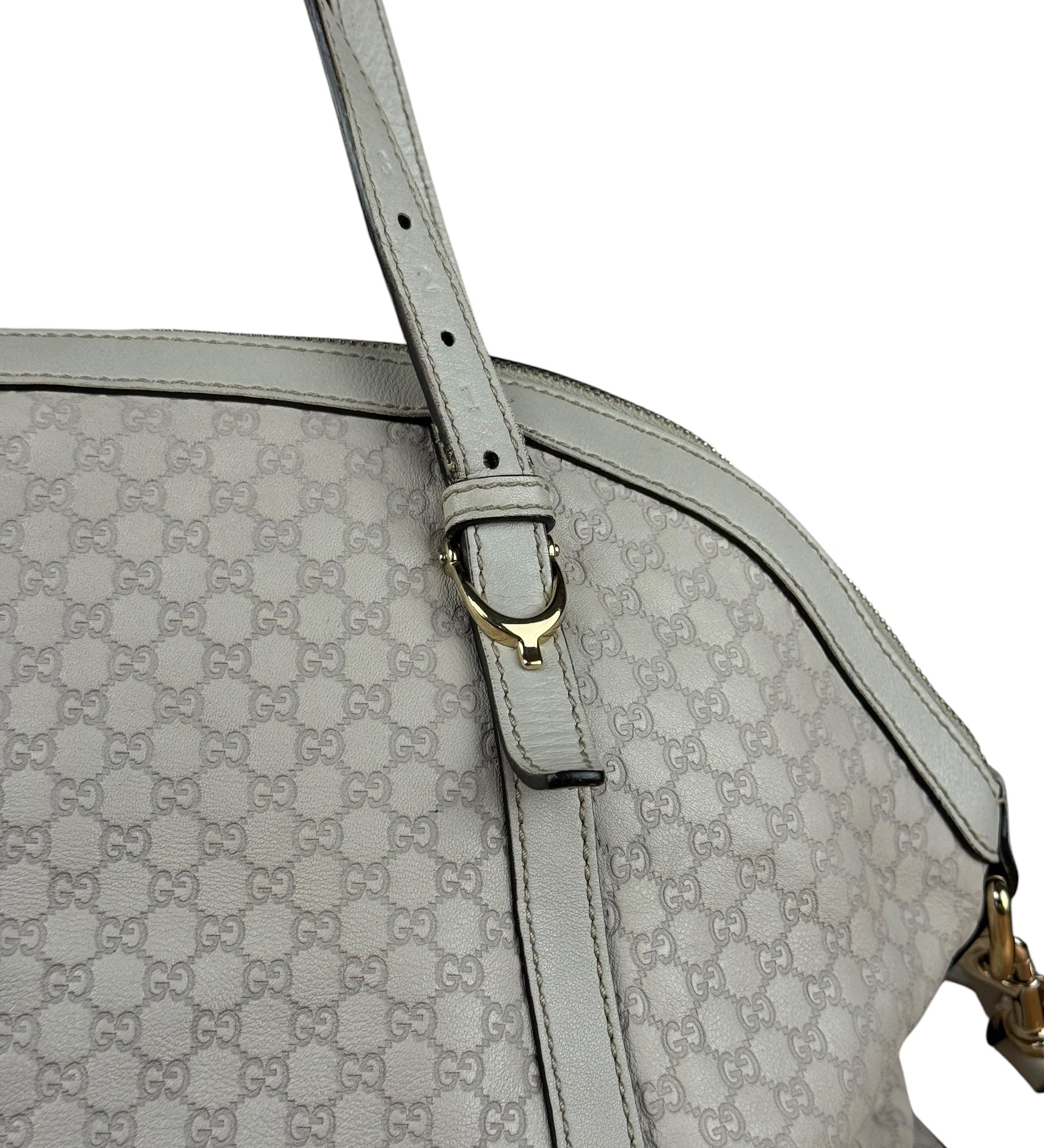 Gucci Vintage Beige Leather GG 2Way Bag