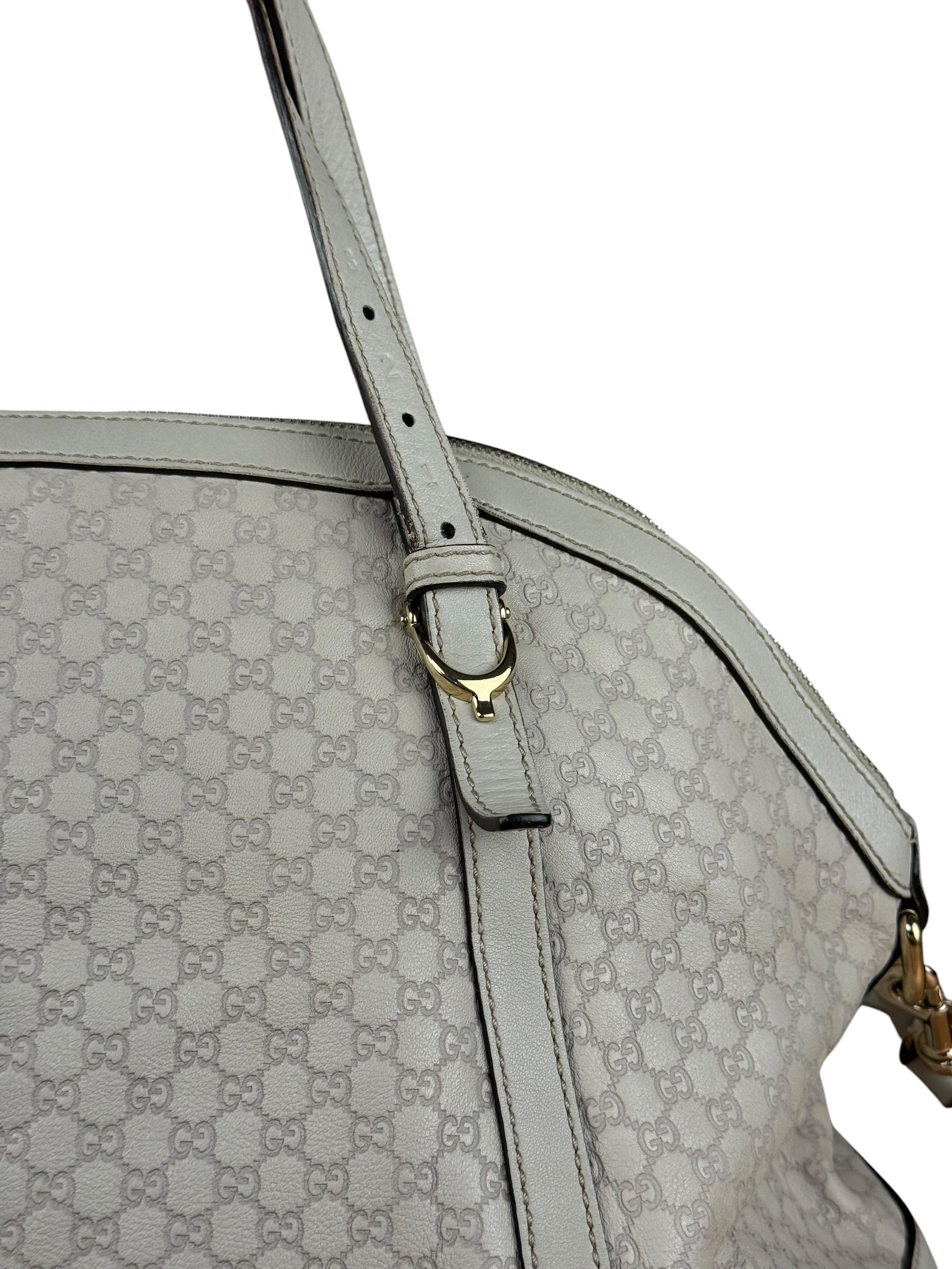 Gucci Vintage Beige Leather GG 2Way Bag