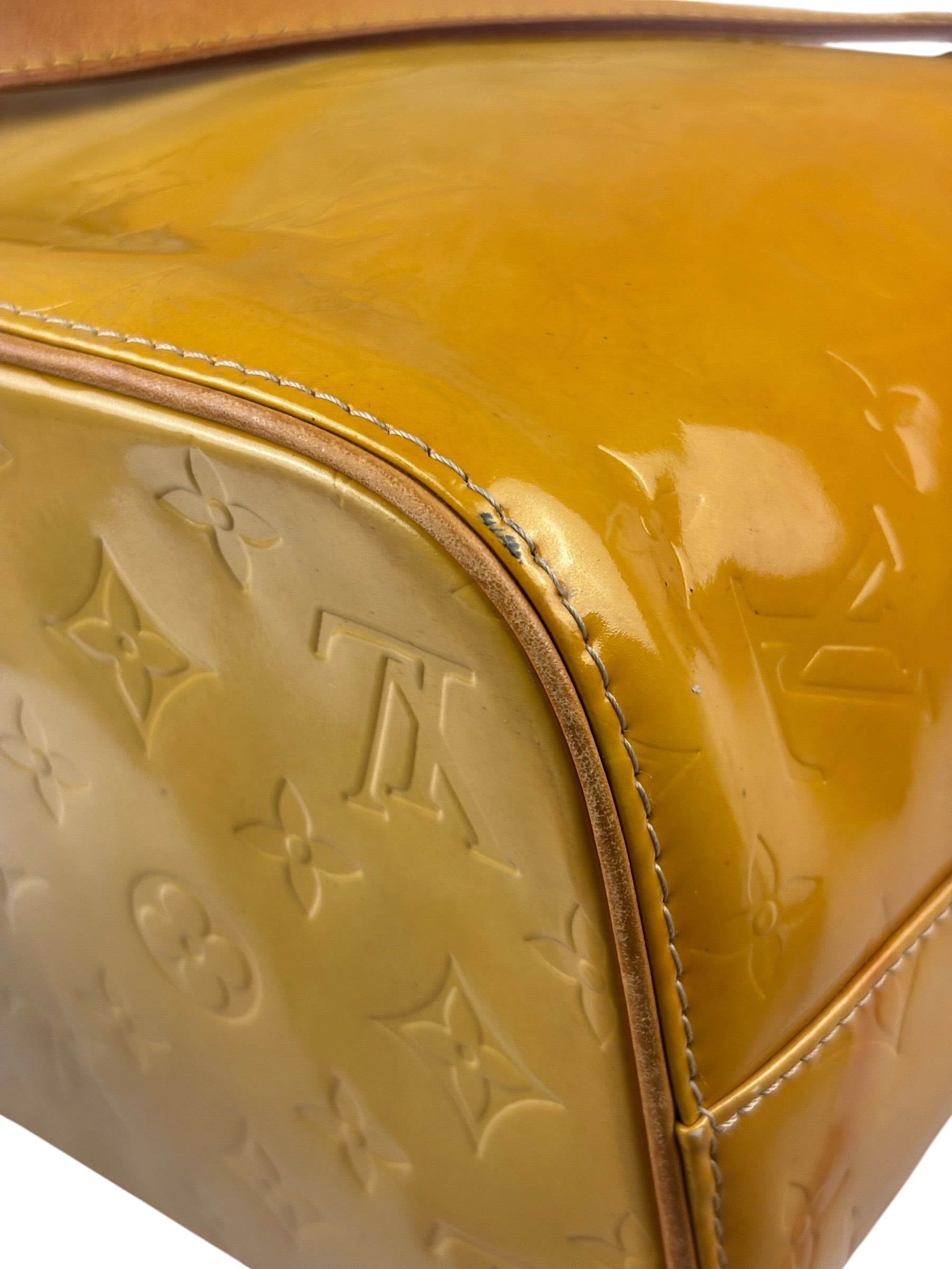 Louis Vuitton Yellow Vernis Houston Tote MM