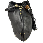 Gucci Black Leather Indy Hobo Bag