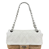 Chanel Bicolor Medium Leather Flap Bag Beige '08