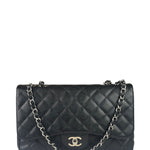 Chanel Black Caviar Quilted Flap Large Flap Bag 2006
