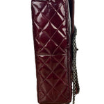 Chanel Burgundy Quilted Patent Leather 2.55 Reissue 227 Large Double Flap Bag 2011