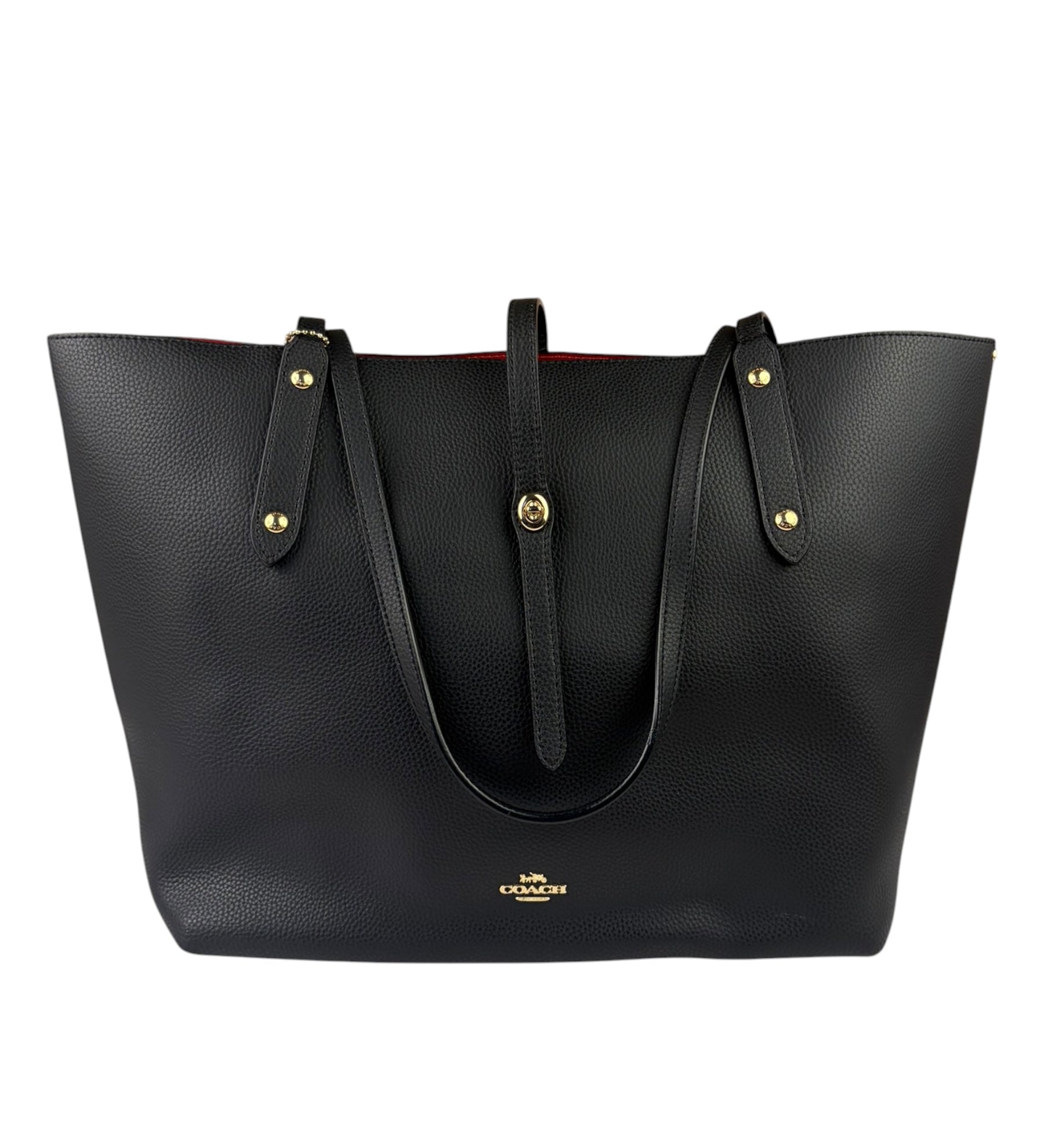 Coach Black Pebbled Leather Market Tote