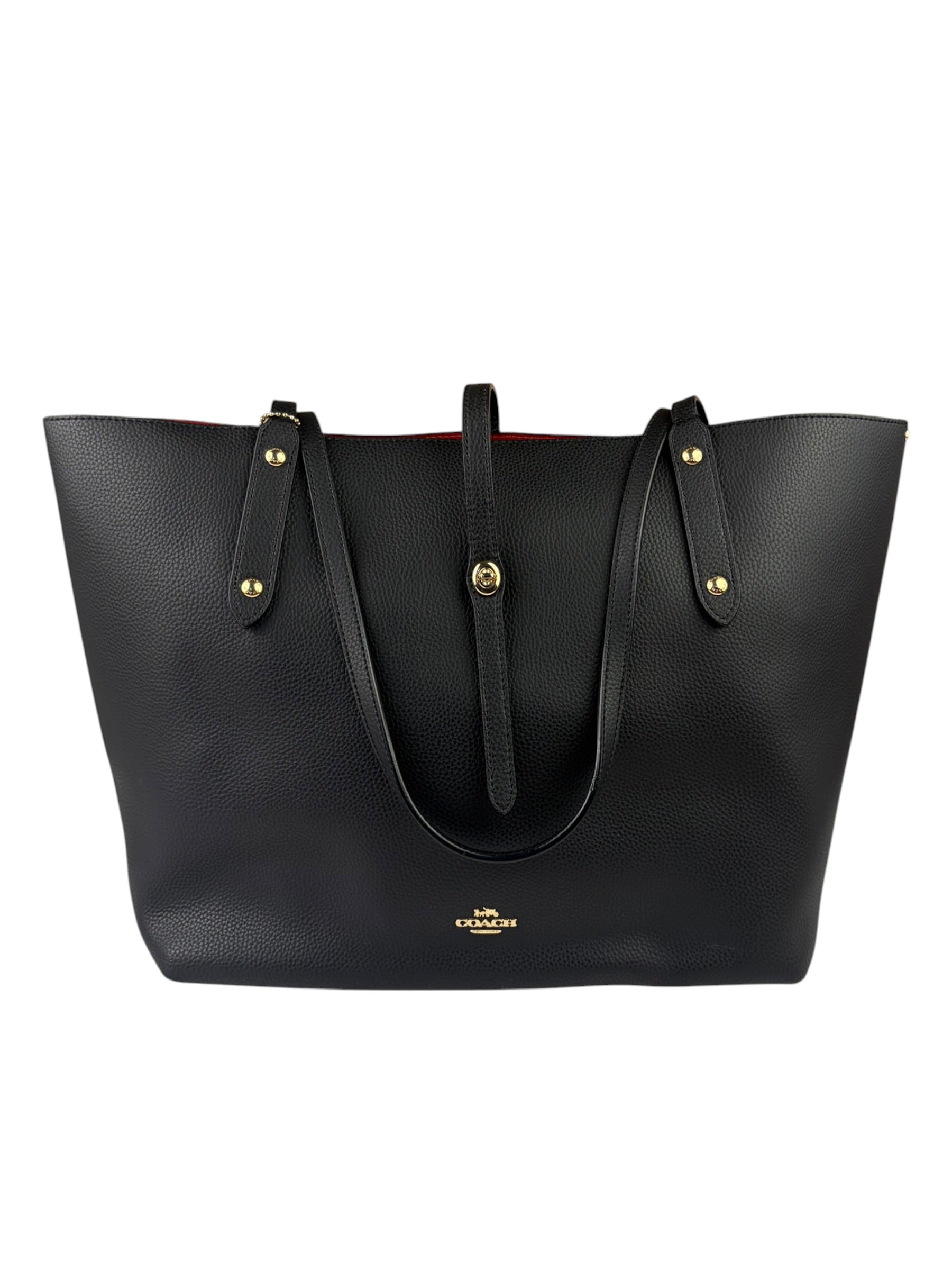 Coach Black Pebbled Leather Market Tote