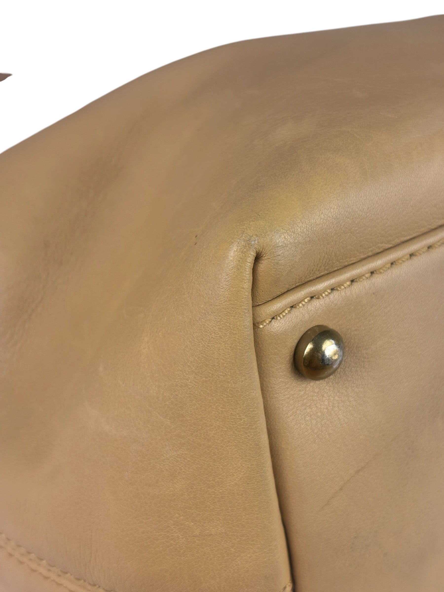 Chanel Turnlock CC Tan Leather Tote 2002