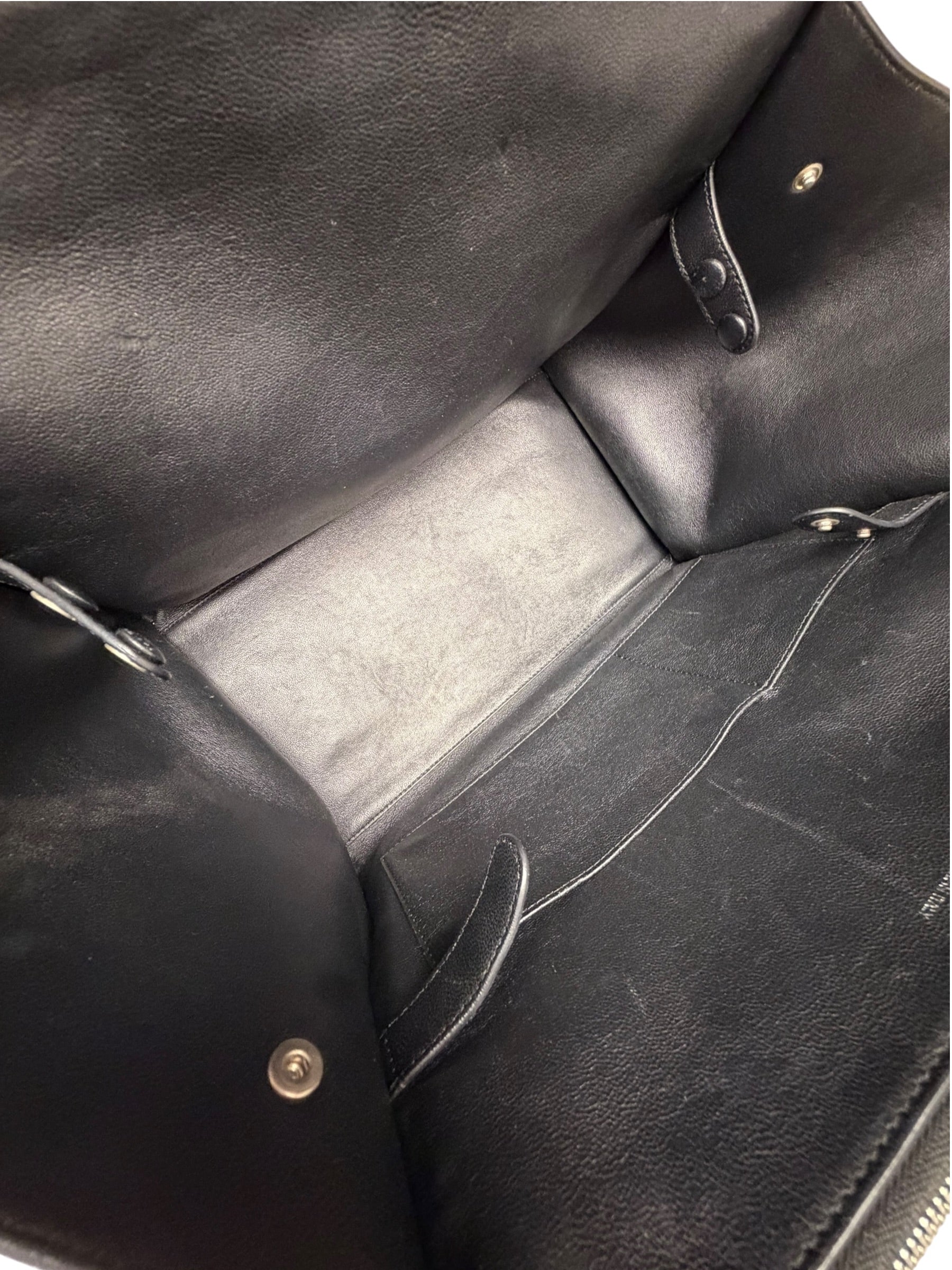 Celine Black Leather/Suede Trapeze Medium Handbag