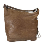 Balenciaga Brown Lambskin Day Moto Hobo Bag