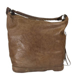 Balenciaga Brown Lambskin Day Moto Hobo Bag