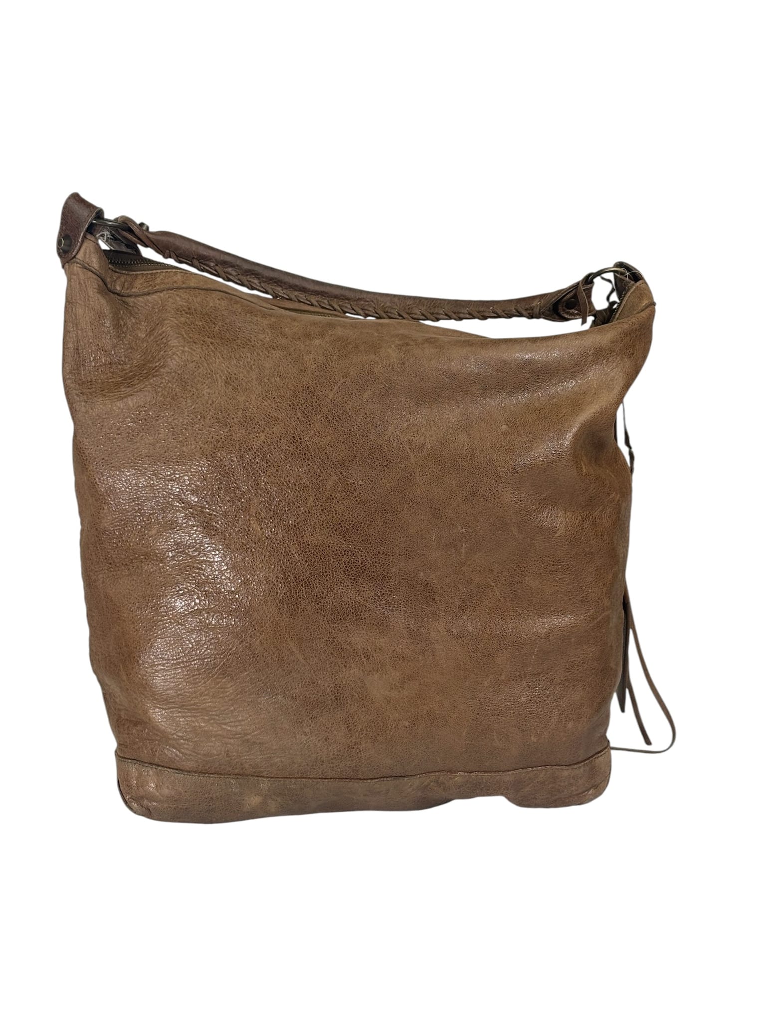 Balenciaga Brown Lambskin Day Moto Hobo Bag