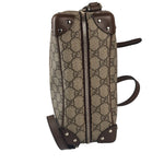 Gucci Brown Leather Trim GG Supreme Soft Trunk Crossbody