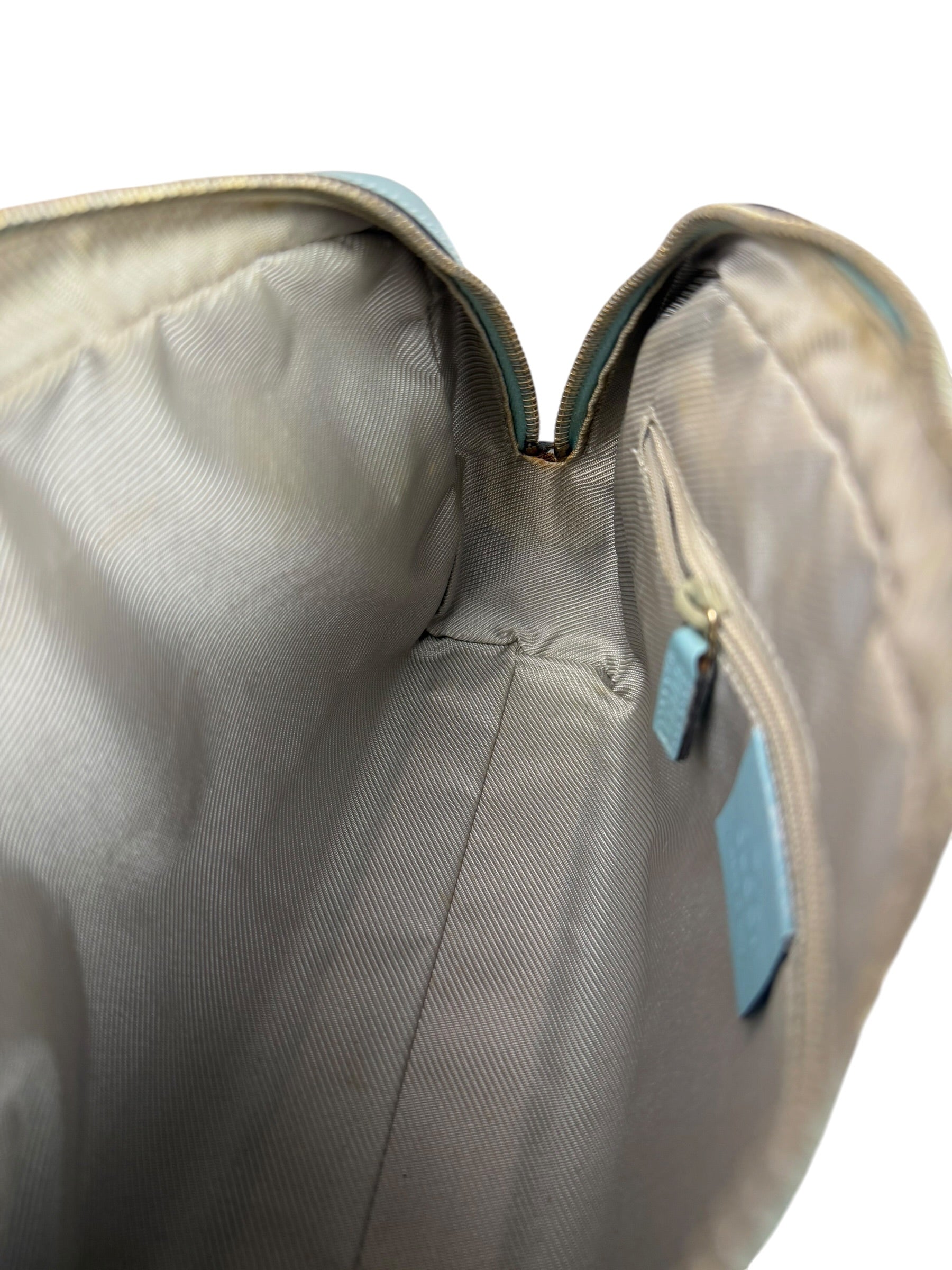 Gucci Blue Leather Micro GG Bowler Bag