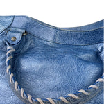 Balenciaga Navy Leather Moto Work Two-Way Bag