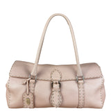 Fendi Light Pink Metallic Vintage Selleria Stitch Lina Handbag