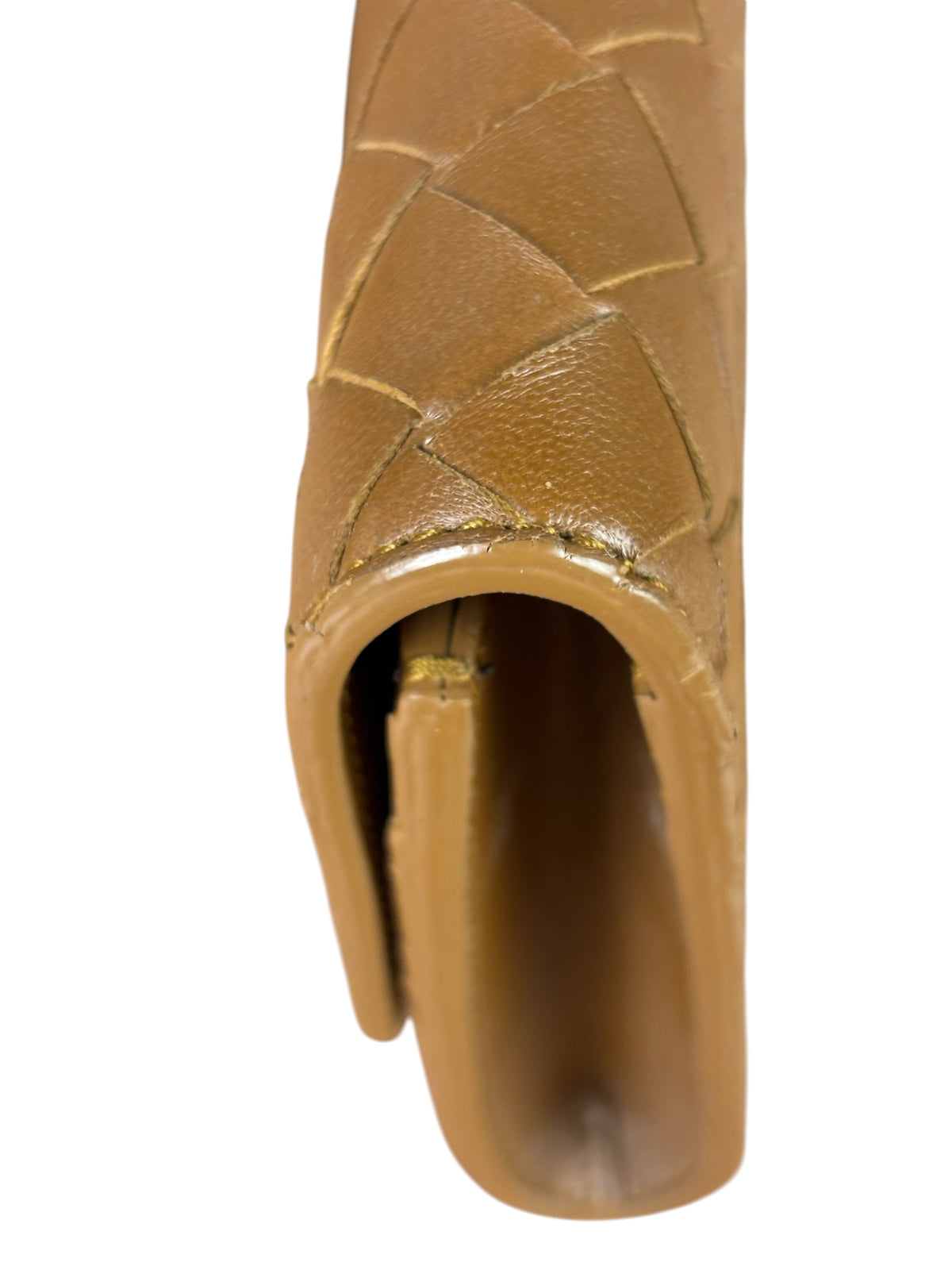 Bottega Veneta Caramel Leather Intrecciato Adiamo Clutch