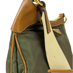 Prada Green/Brown Nylon/Leather Trim Crossbody Bag