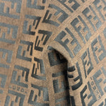 Fendi FF Vintage Brown Zucca Print Zip Shoulder Tote