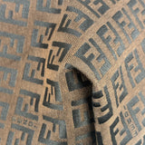 Fendi FF Vintage Brown Zucca Print Zip Shoulder Tote