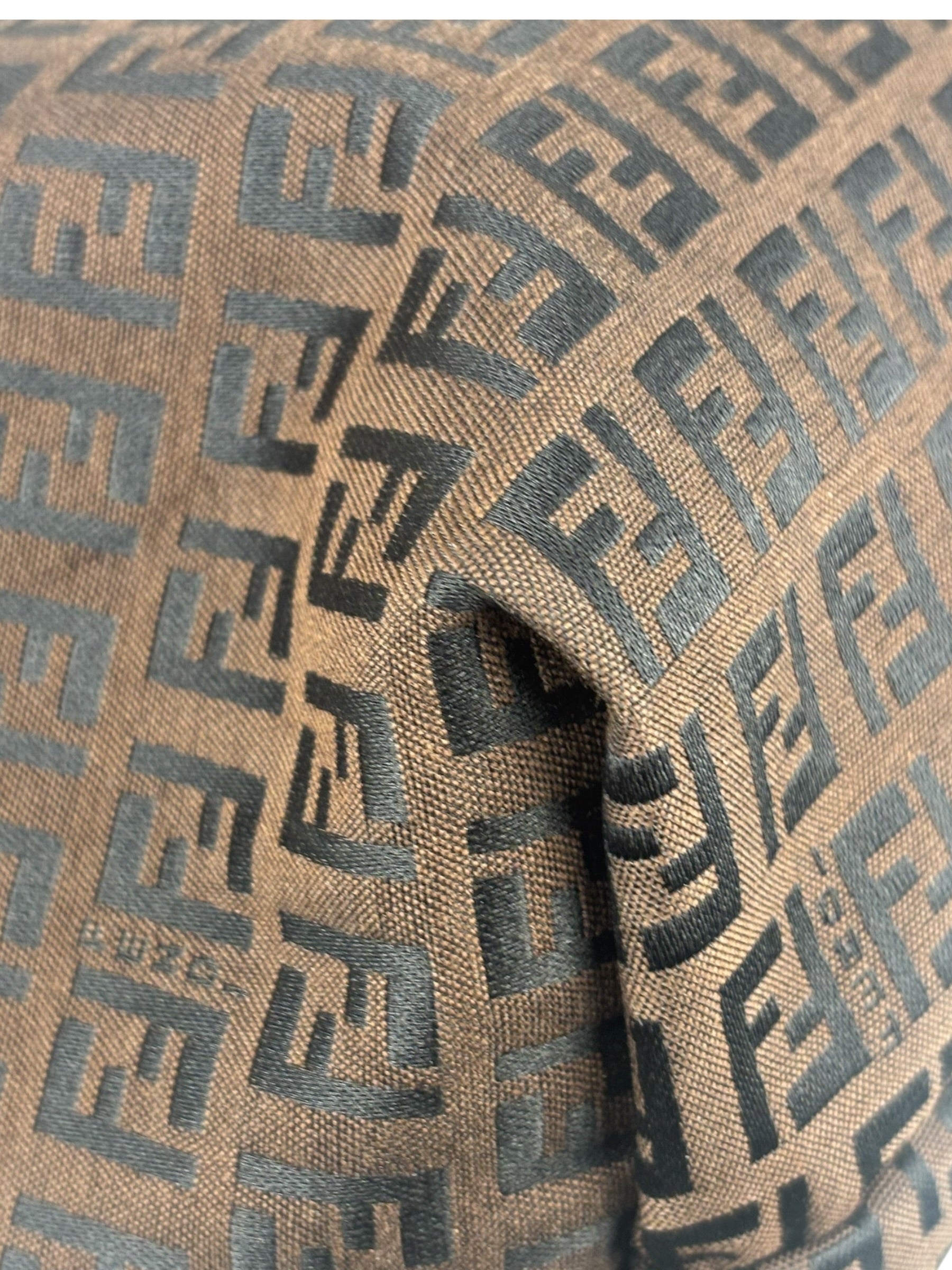 Fendi FF Vintage Brown Zucca Print Zip Shoulder Tote