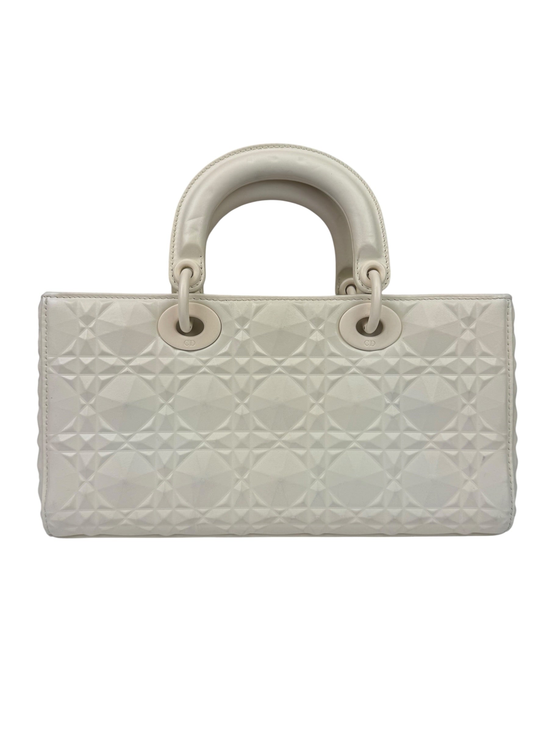 Christian Dior White Lady D-Joy Geometric 2Way Handbag