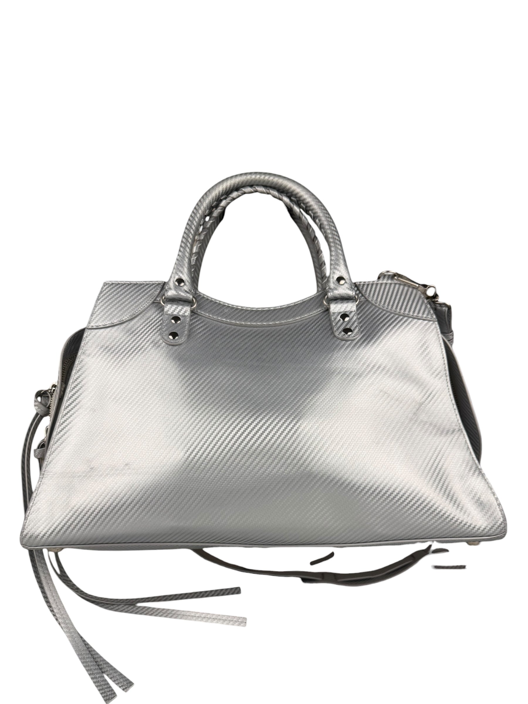 Balenciaga Carbon Fiber Silver Neo Classic City Bag Medium
