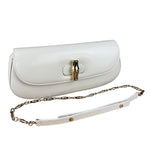 Gucci White Leather Bamboo Night Small Clutch/Pochette