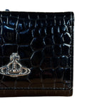 Vivienne Westwood Black Patent Croc Embossed Compact Wallet