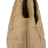 Chanel Vintage Beige Leather Diamond Quilted Medallion Tote Bag 2002