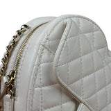 Chanel CC In Love White Quilted Leather Heart Bag 2022