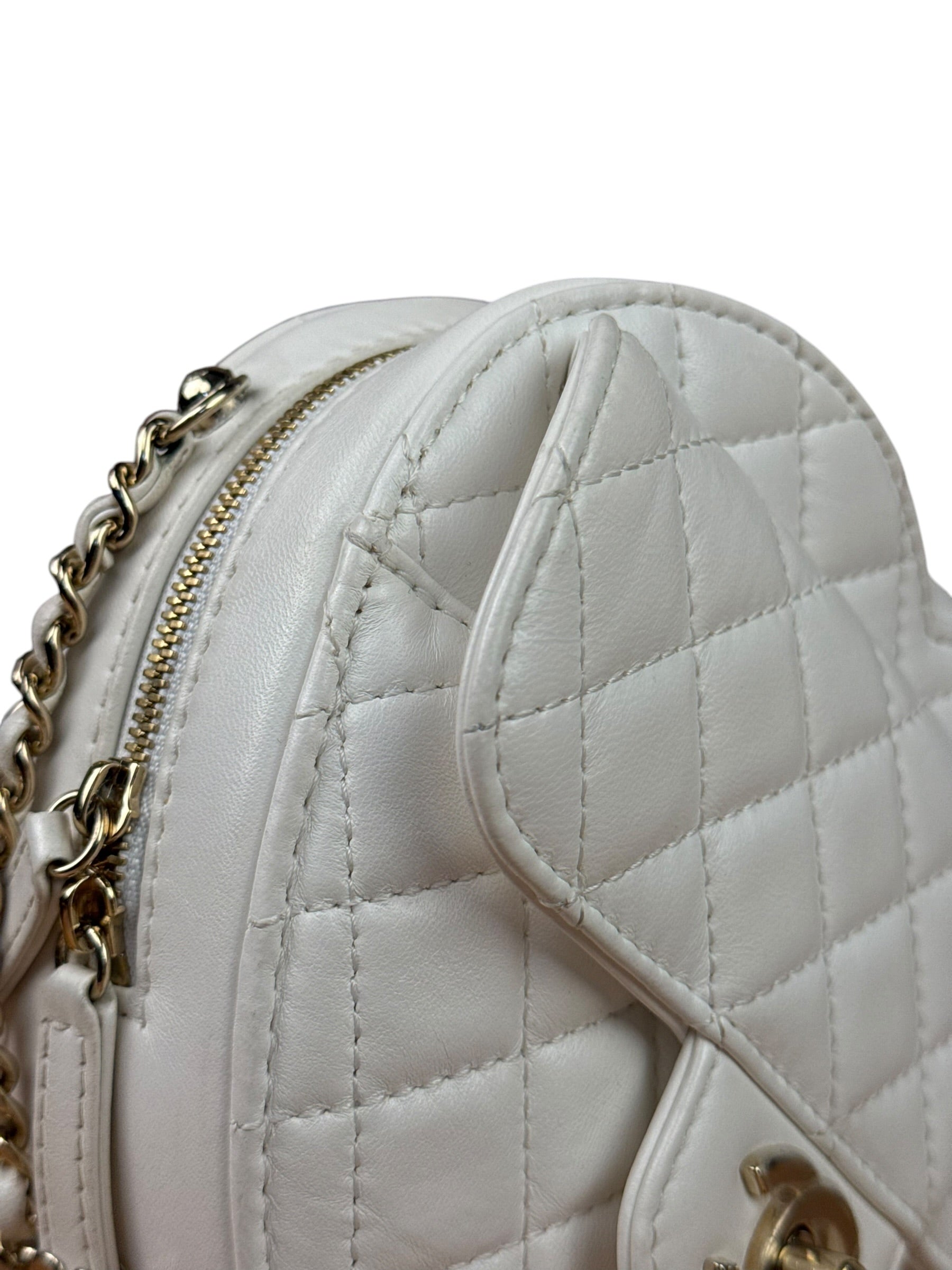 Chanel CC In Love White Quilted Leather Heart Bag 2022