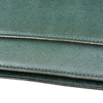 Burberry Dark Green Saffiano Leather Clutch