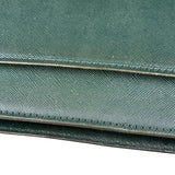 Burberry Dark Green Saffiano Leather Clutch
