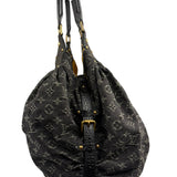 Louis Vuitton Black Denim Mahina Hobo Bag XL