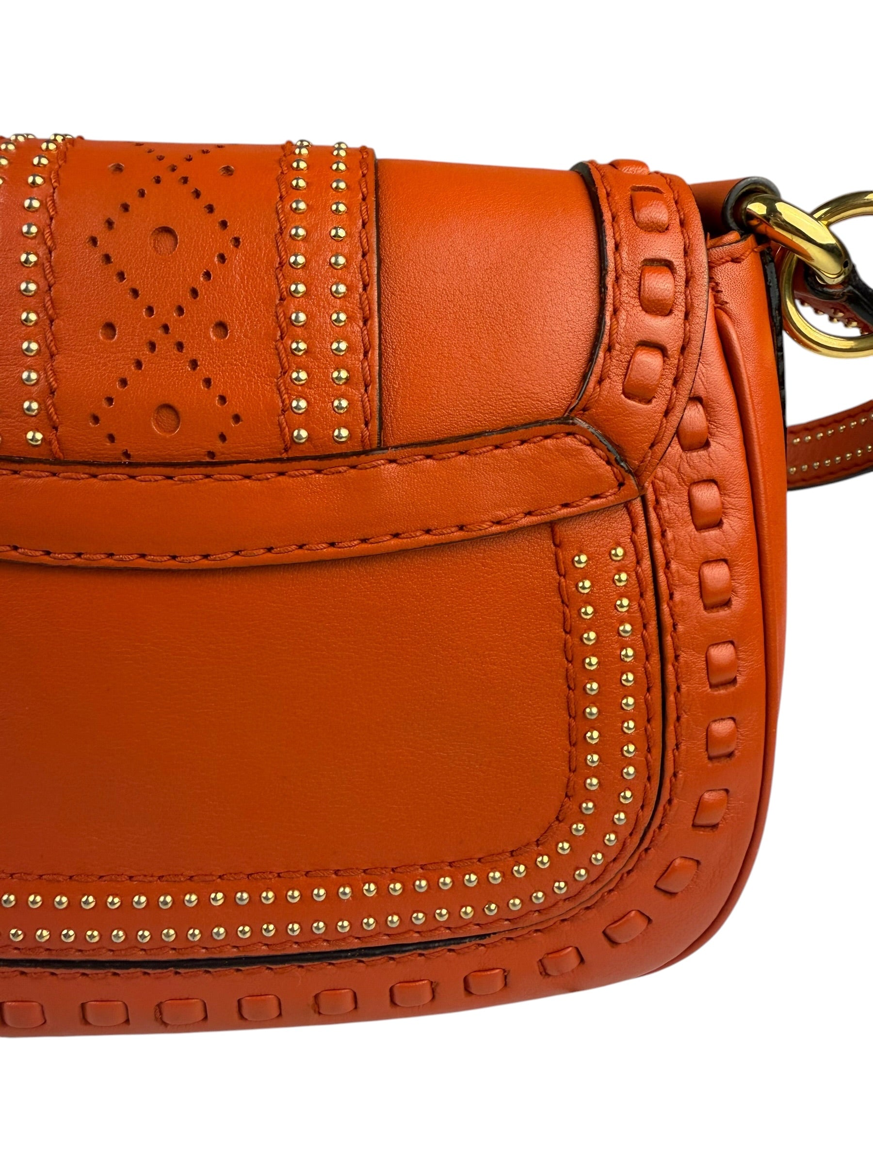 Gucci Orange Leather Snaffle Shoulder Bag