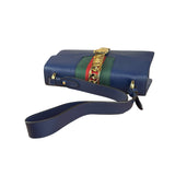 Gucci Navy Blue Sylvie Leather Crossbody Bag