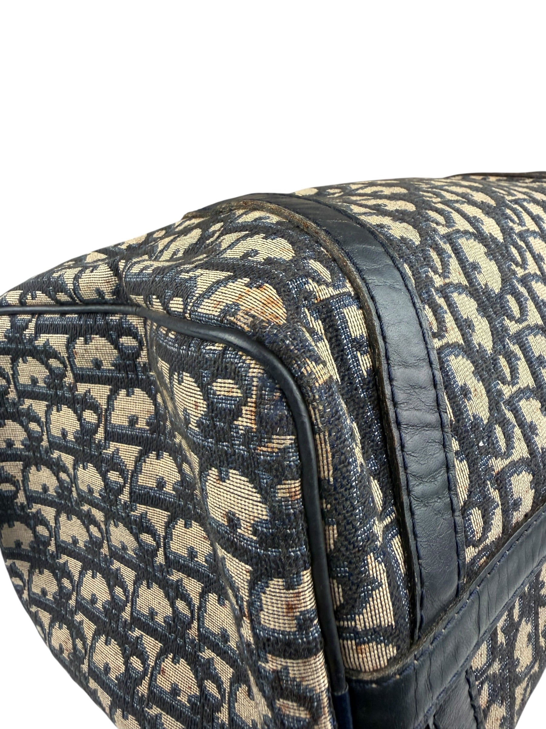 Christian Dior Vintage Canvas Monogram Trotter Oblique Boston Hand Bag