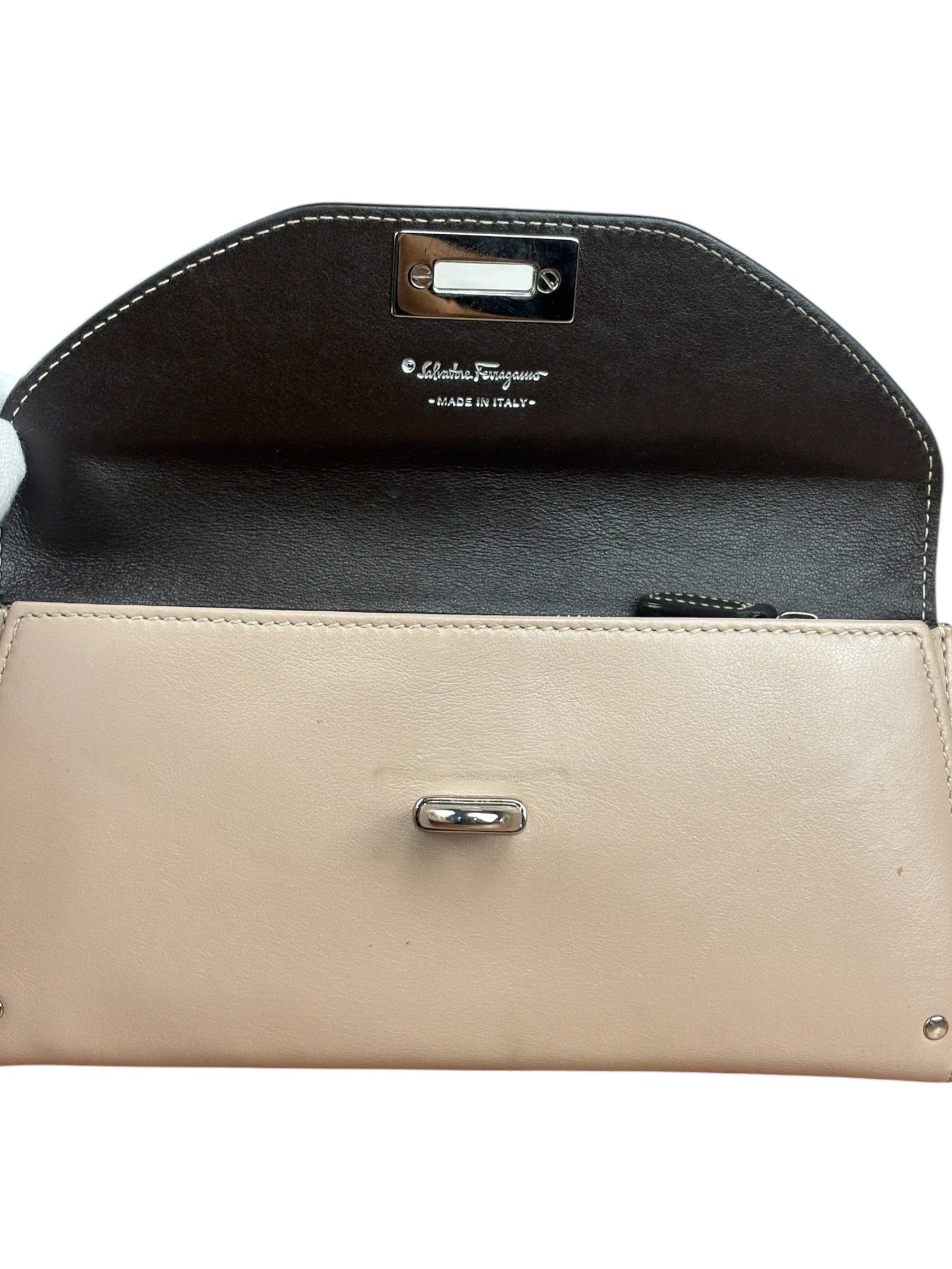 Salvatore Ferragamo Multi-Toned Leather Python Gancini Continental Wallet
