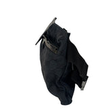 Gucci Black Leather Trim GG Double Pocket Bel Bag