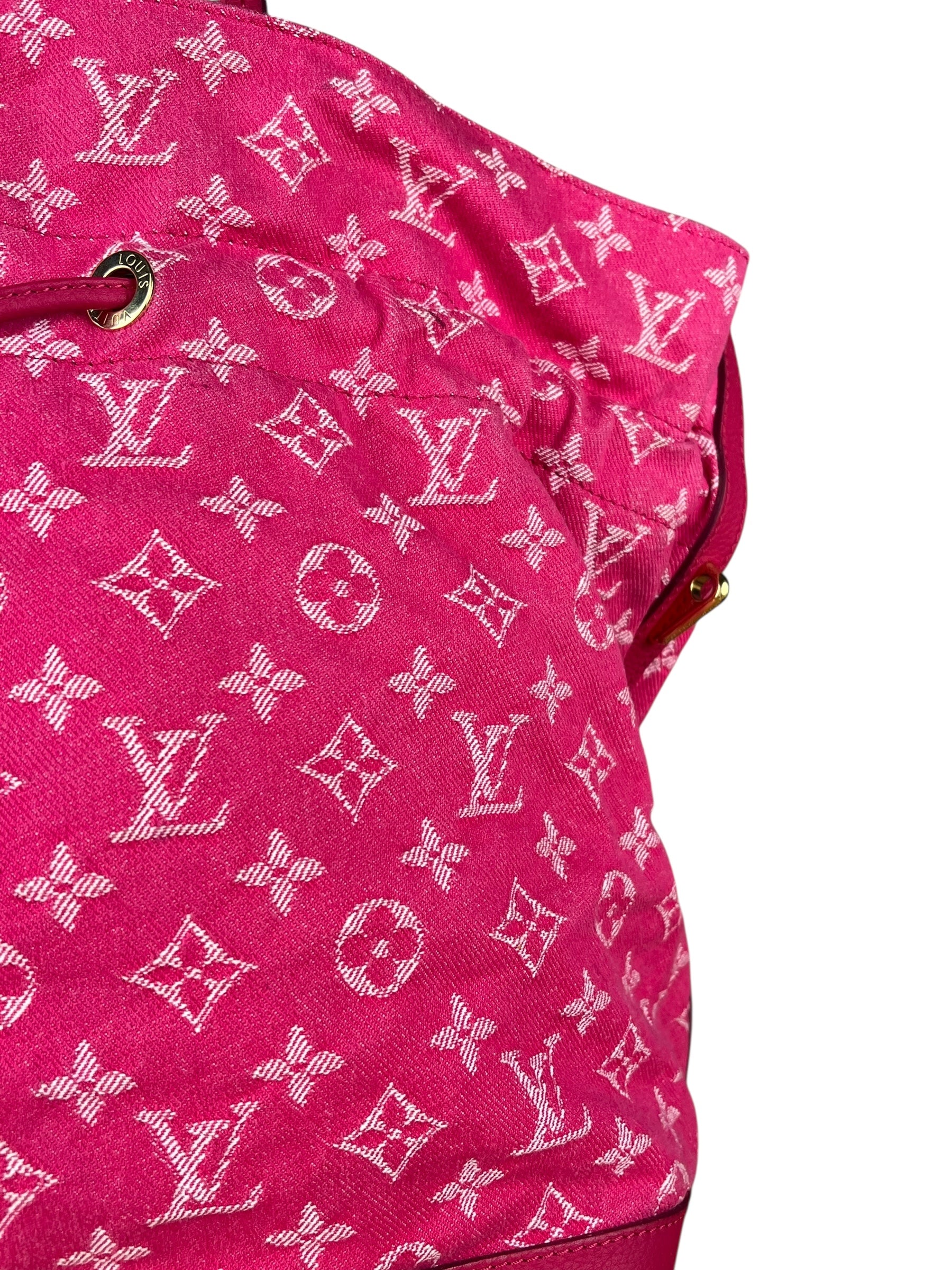 Louis Vuitton Monogram Denim Noefull MM Tote Pink