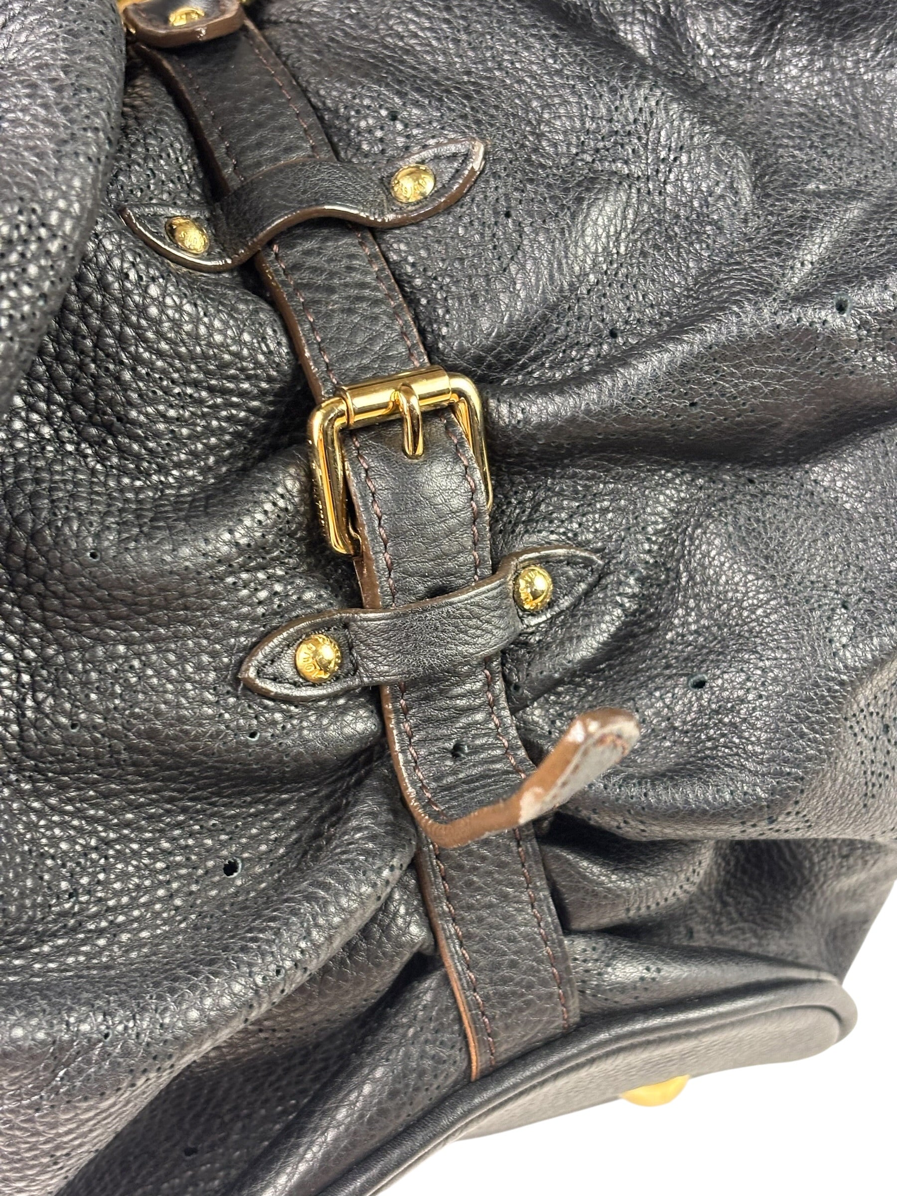 Louis Vuitton Black Calfskin Mahina XL Hobo Bag